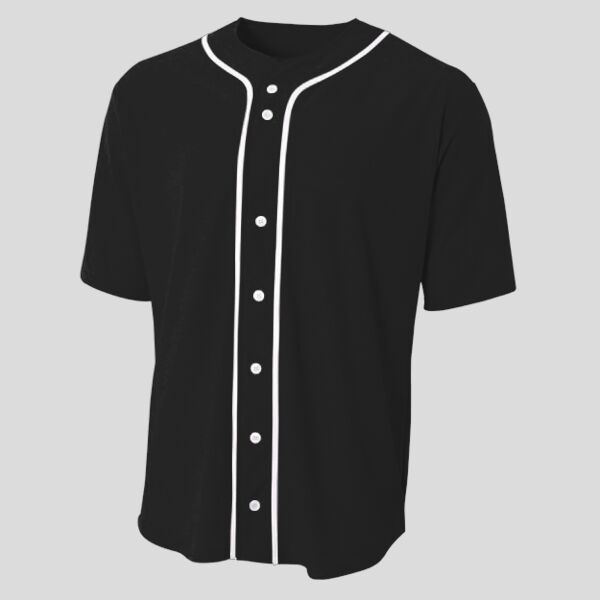 Short Sleeve Full Button Baseball Top Thumbnail
